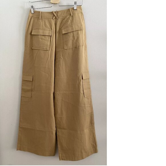 By Anthropologie Avec Les Filles Pleated Cargo Trousers size 8 khaki new - Picture 6 of 7
